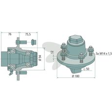 Hjulnav 5498893, designet til holdbarhed og styrke i anvendelse.