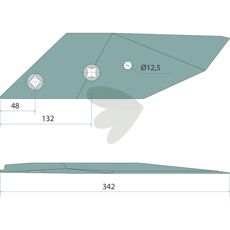 Spids venstre belagt 3364051, ideel til slidstærk anvendelse.