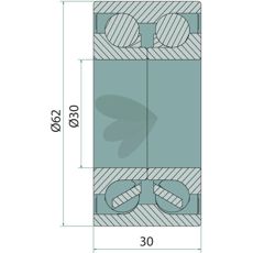 Vinkelkontaktkugleleje dobbelt rækker 3198760, optimal til industrielle anvendelser.