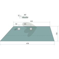 Skæreblad venstre 16" til effektiv skæring og lang levetid.