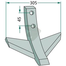 Gåsefodsskær A 30 til effektiv anvendelse inden for landbrug og konstruktionsarbejde.