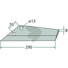 FL 28 vingeskær til Lemken Topas, 290 mm og 13 mm hul.