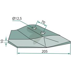 Vingeskær venstre, buet