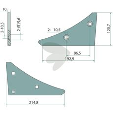Komplet jordsideskive med skrue, sikker installation til landbrugsmaskiner.