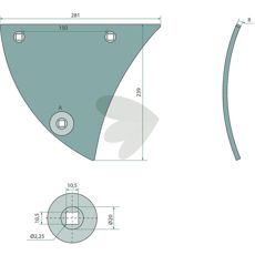 Højre vendeskivebryst 3451000, perfekt til at forbedre markydelser.