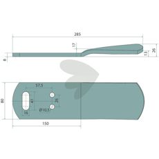 Højkvalitets venstre skinne til rulleplov, model 3476001, ideel til landbrug.