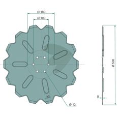 Tandet skiveharve, effektiv komponent til jorden med tænder for bedre resultater.