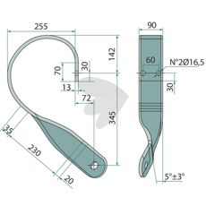 Venstre fjederstang som optimerer funktionaliteten og sikkerheden i maskiner.