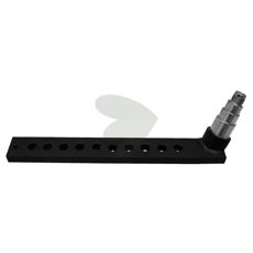 Venstre tallerkenfæste, afgørende for sikker drift af maskinen.