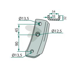 Robust kropskomponent, ideel til reparation af traktorer og maskiner.