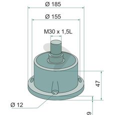 Leje med venstregæng, 35x185x160 mm, designet til specificerede krav.