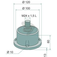 M24x1,5 lejeenhed med 6 huller, robust og pålidelig til forskellige applikationer.