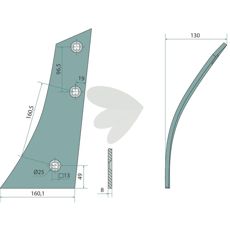 Vendeskivebryst venstre - 27002202, perfekt til landbrug og konstruktion.