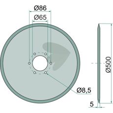 Pladeskær Glat, Ø 500 x 5 mm, passer perfekt til tunge anvendelser.