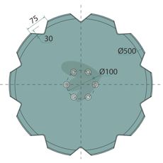 Skivedisk Tand, Ø 500 x 5 mm, perfekt til at maksimere dyrkningsresultater.