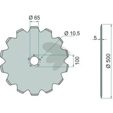 Skivedisk Tand, Ø 500 x 5 mm, designet til optimal ydeevne i marken.