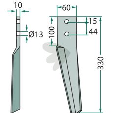 Maschio og Dondi rotorharvetand, designet til robust og holdbar ydeevne.