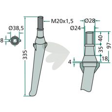 Rotorharvetand med dråber, effektiv til den moderne landmand.