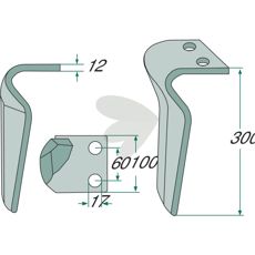 Høj ydeevne højresidig rotorharvetand M36100210R til landbrug.