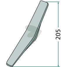 Spids til påsvejsning, 205 mm lang, perfekt til professionelle reparationer.