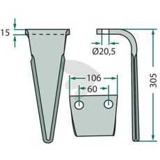 Kraftfuld rotorharvetand Frost og Feraboli til Massey Ferguson maskiner.