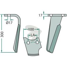 Hulafstand 70 mm rotorharvetand, ideel til jordbearbejdning.