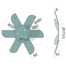 Spadetallerken højre, Ø 460x6 mm, robust og holdbar til jordbearbejdning.