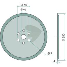 Skiveskær model 310914, vigtig for korrekt funktion i forskellige maskiner.