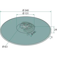 Uden lejeskive Ø340, perfekt til reparation og vedligeholdelse af maskiner.