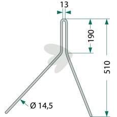 Dobbelt efterharvetap Horsch 510mm til effektiv havepleje.