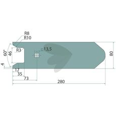 Forstærket spids 80x15 mm, ideel til intensiv brug i landbrug.
