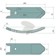Belagt spids 34060850, øger holdbarhed og levetid.