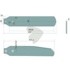 Ledskær venstre med bredde 80 mm, passer perfekt på traktorer.