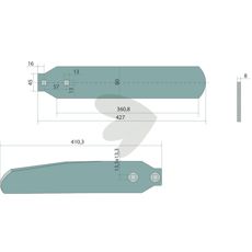 Højre ledskær med artikelnummer 00311352, designet til nye maskiner.