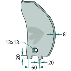 Højre ledskær med artikelnummer 200062674, høj holdbarhed og præcision.
