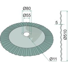Diskharve Bølget, Ø 510 x 5 mm, tilpasset for at forbedre jordstruktur.