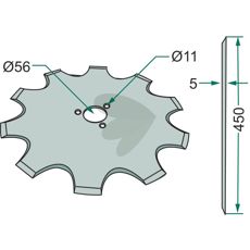 Diskharve Tand, 15 tænder, giver overlegen jordbearbejdningseffekt.