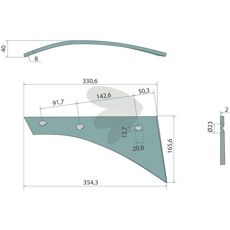 Højre vendeskivebryst 073256R, perfekt til din traktor og landbrugsmaskine.