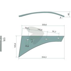 Vendeskivebryst venstre - 073257R, opgraderet til langvarig brug.