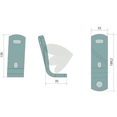 Venstre holder for sikker montering og brug.