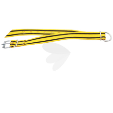 Gul nylonhalsbånd, holdbart og let for både dyr og brug.