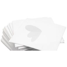 Hvid yverklud, pakke med 50 stykker, størrelse 280x280 mm.