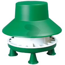 Hønsefoderautomat med låg, 6 kg, praktisk og holdbar til foder.