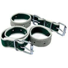 Hvid/grøn ankelbånd som giver både sikkerhed og stil for brugeren.