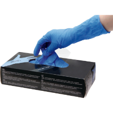 Premium Nitrile-handsker til malkning, størrelse L, sikker og behagelig pasform.