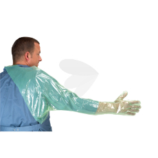 50-pak engangshandsker med skulderbeskyttelse, perfekt til landbrug og byggearbejde.