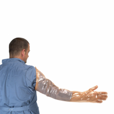 50-pak engangshandsker med skulderbeskyttelse, perfekt til landbrug og byggearbejde.