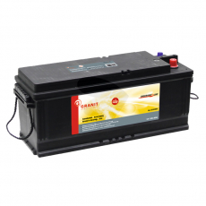 Kraftfuldt 12V 110Ah batteri, fremragende til landbrug- og byggemaskiner.
