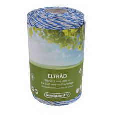 Eltråd 2 mm hvid/blå, 200 m, perfekt til både indendørs- og udendørsinstallationer.