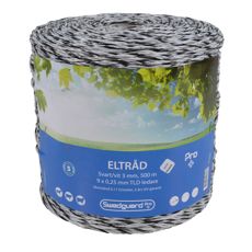 Eltråd Pro+ 3 mm hvid/sort, 500 m, ideel til stærke og holdbare elinstallationer.